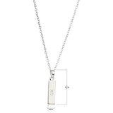 Dainty 925 Sterling Silver"XO" Vertical Bar Sentiment Pendant Necklace With 16" Cable Chain and 2" Extender