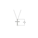 Rhodium Plated Sterling Silver Cross Pendant Necklace Made with Crystal (18")