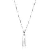 Dainty 925 Sterling Silver "Faith" Vertical Bar Sentiment Pendant Necklace With 16" Cable Chain and 2" Extender