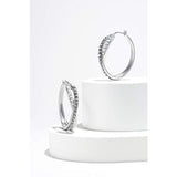 Sterling Silver Black and White Crossover Hoop Earrings Made with Swarovski Crystal (1" diameter)