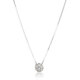 Sterling Silver Diamond Two Tone Stud Earrings and 18" Pendant Necklace Set (1/10 cttw, I-J Color, I2-I3 Clarity)