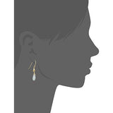 18k Yellow Gold Plated Sterling Silver Green Jade Pear Cut 14x8mm Dangle Earrings