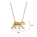 18k Yellow Gold Plated 925 Sterling Silver “Mama” Bear Pendant Necklace, 18"