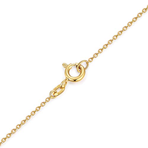 18K Yellow Gold Plated .925 Sterling Silver 12mm Bean Necklace, 18"