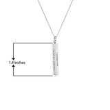 Rhodium Plated 925 Sterling Silver "I Loved You Yesterday, I Love You Still, I Always Have, I Always Will" Bar Pendant Necklace With 18" Cable Chain
