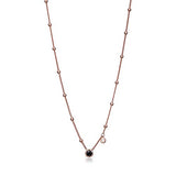 10K Rose Gold Bezel Set Black Diamond Station Necklace - 0.38 cttw, 17" + 2" Extension
