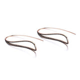 10K Rose Gold Black Diamond Oval Dangle Drop Earrings (0.6 cttw)