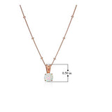 14K Rose Gold Plated 925 Sterling Silver Created Opal Pendant Station Necklace, 18"