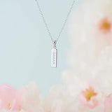 Dainty 925 Sterling Silver"Dream" Vertical Bar Sentiment Pendant Necklace With 16" Cable Chain and 2" Extender