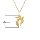18k Yellow Gold Plated 925 Sterling Silver Openwork Rising Phoenix Pendant Necklace With 18" Cable Chain