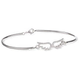 Diamond Accent Angel Wing Bangle Bracelet