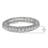 925 Sterling Silver Pavé Set Cubic Zirconia Eternity Band Anniversary Ring - Size 7