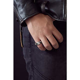 Room101 Matte Finish Stainless Steel 9mm Mens Punk Rock Ring - Size 9