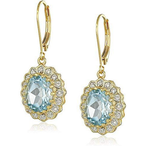 Sky Blue Topaz and Diamond Accent Dangle Earrings