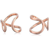 14k Rose Gold Plated 925 Sterling Silver Open Infinity Loop Ear Cuffs