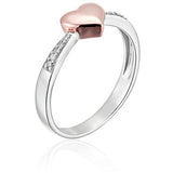 10k White & Rose Gold Diamond Accent Heart Promise Ring, Size 7
