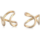 18k Yellow Gold Plated 925 Sterling Silver Open Infinity Loop Ear Cuffs