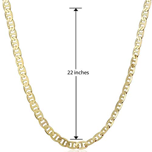 14k Yellow Gold Men's 22" Mariner Chain Necklace