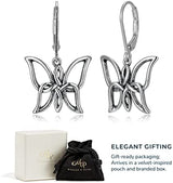 925 Sterling Silver Oxidized Celtic Knot Butterfly Earrings