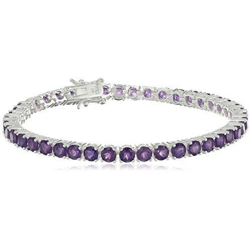 Sterling Silver Amethyst Tennis Bracelet