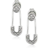 Sterling Silver Safety Pin Stud Post Earrings Made with Crystal