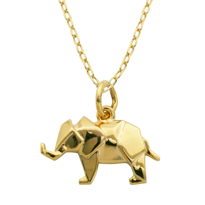Honey Bijoux Yellow Gold Plated Elephant, 16"