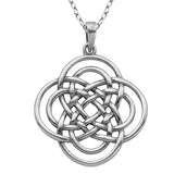 Oxidized 925 Sterling Silver Celtic Knot Pendant Necklace, 18"