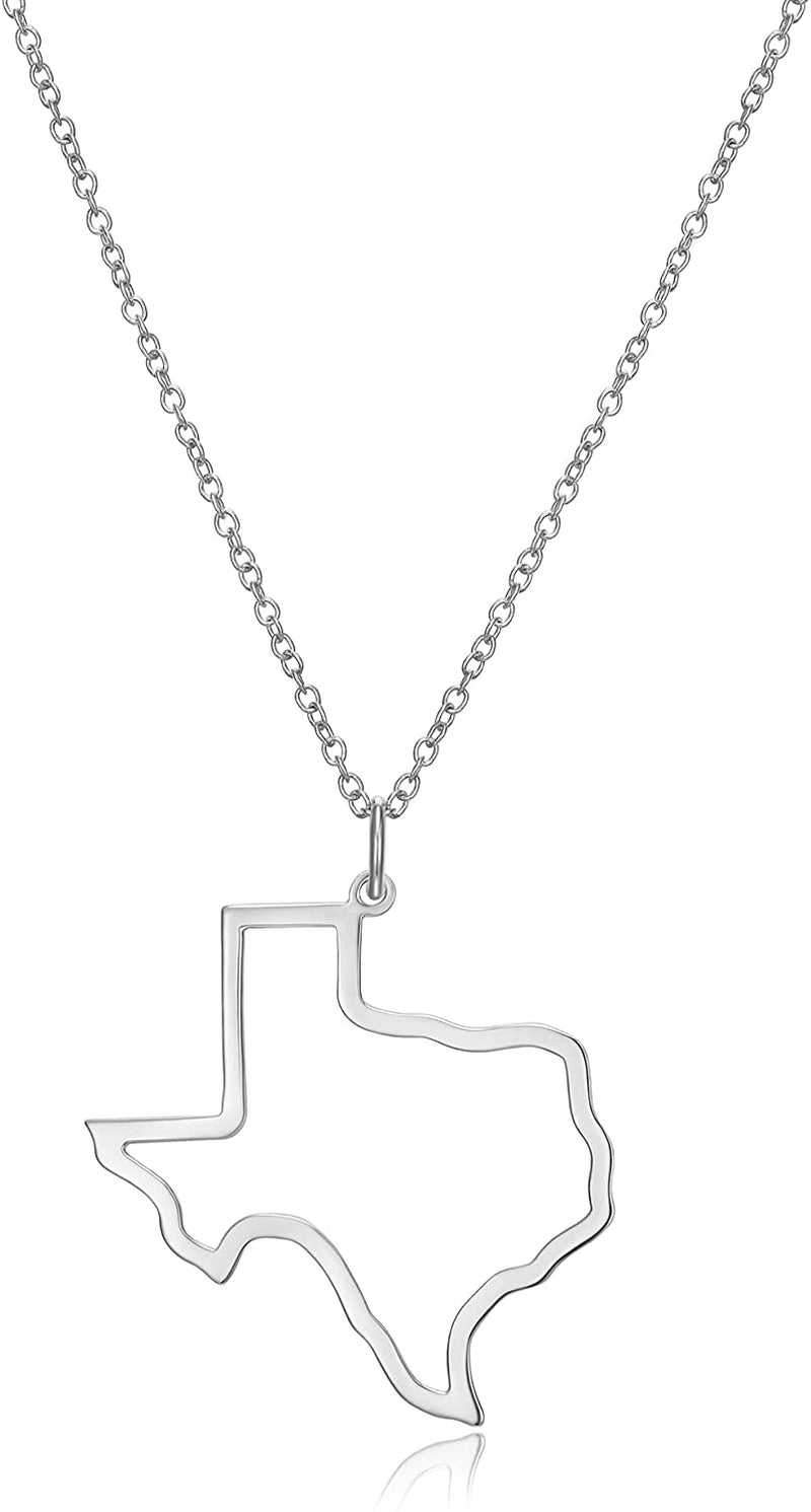 State Outline Pendant Necklace