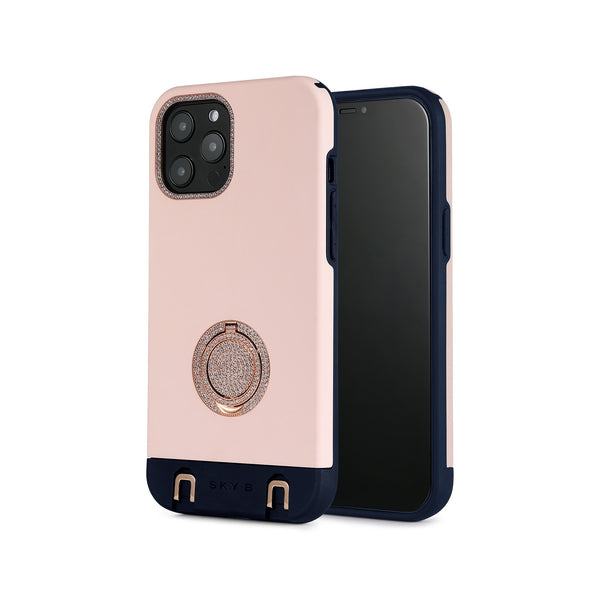 Regal iPhone Case with removable Carry Strap and Pouch - Navy / White / Pink