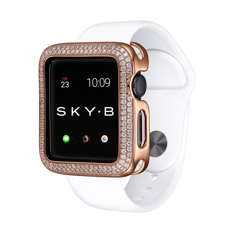 Rose Gold Double Halo Apple Watch Case jewelry for Women