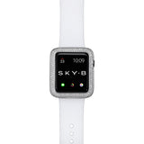 Top View Silver Double Halo Apple Watch Case