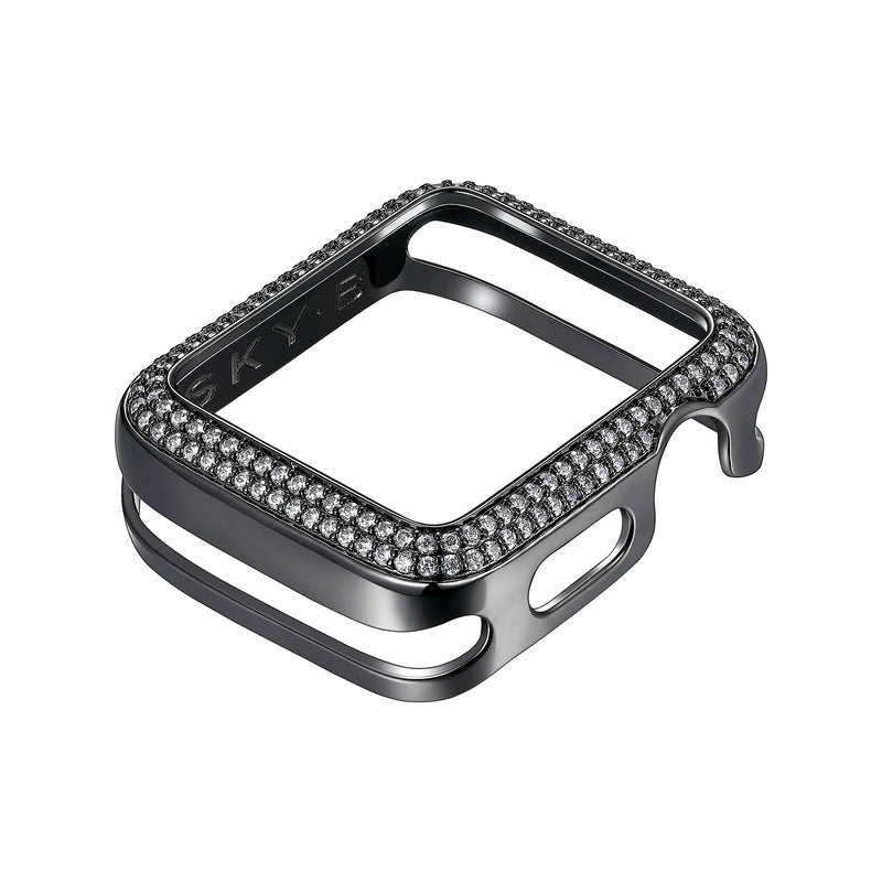 Front View Gunmetal Double Halo Apple Watch Case jewelry