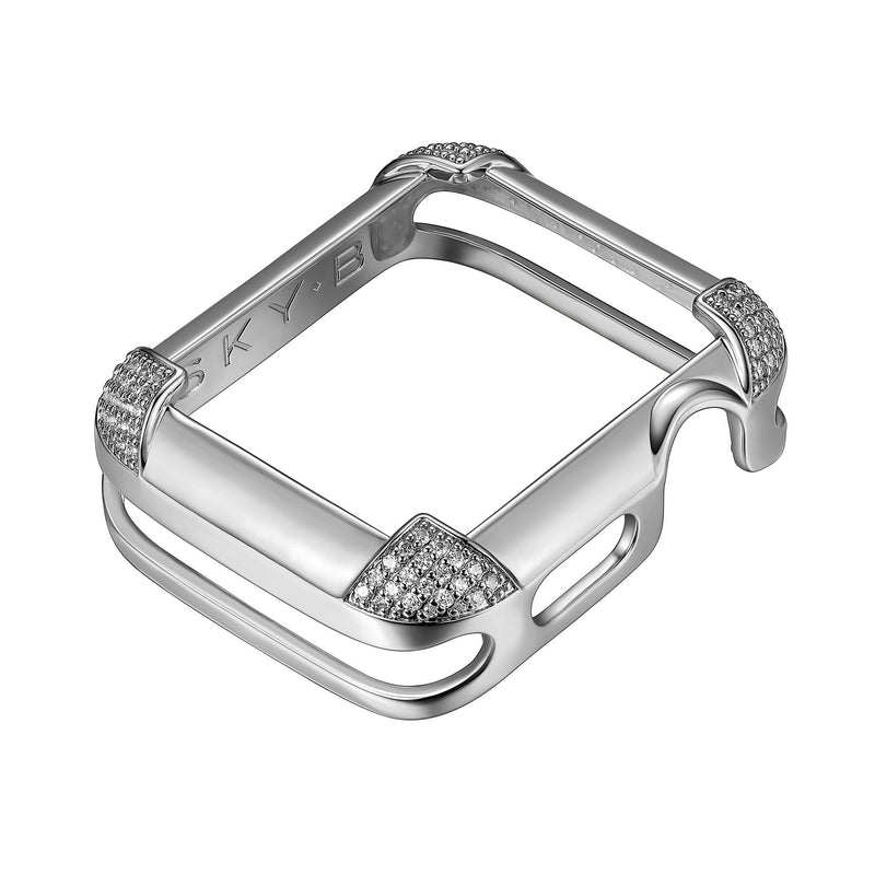 Pavé Corners Apple Watch Case - Silver