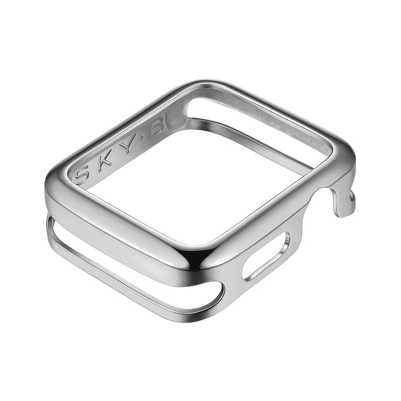 Front View Silver Minimalist Apple Watch Case jewelry