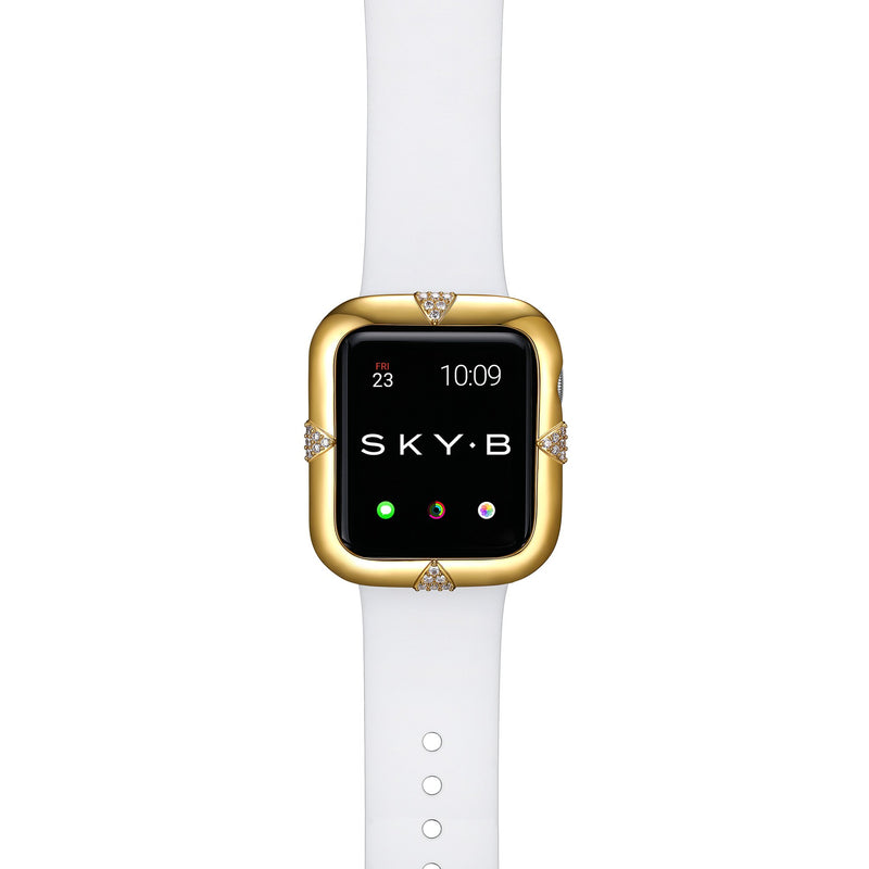Top View Gold Pav√© Points Apple Watch Case