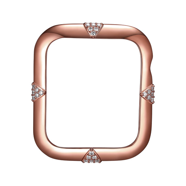 Face view Rose Gold Pav√© Points Apple Watch Case jewelry