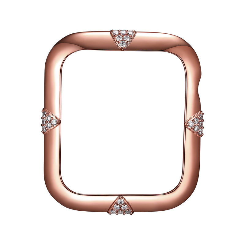 Face view Rose Gold Pav√© Points Apple Watch Case jewelry