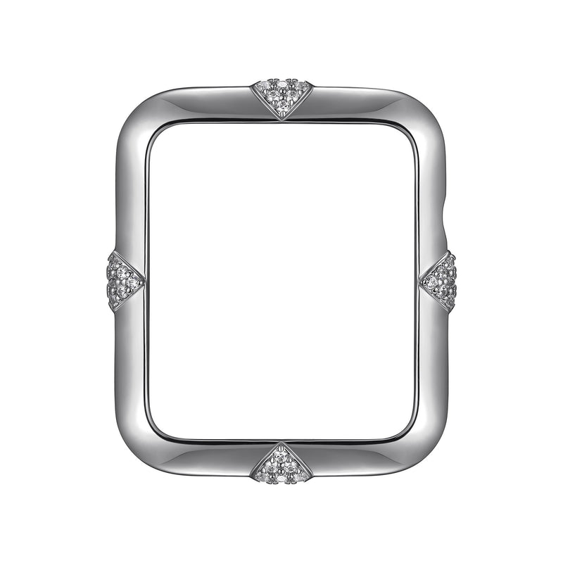 Face view Silver Pav√© Points Apple Watch Case jewelry