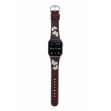 Butterfly Leather Apple Watch Strap - Brown Leather & Rhodium