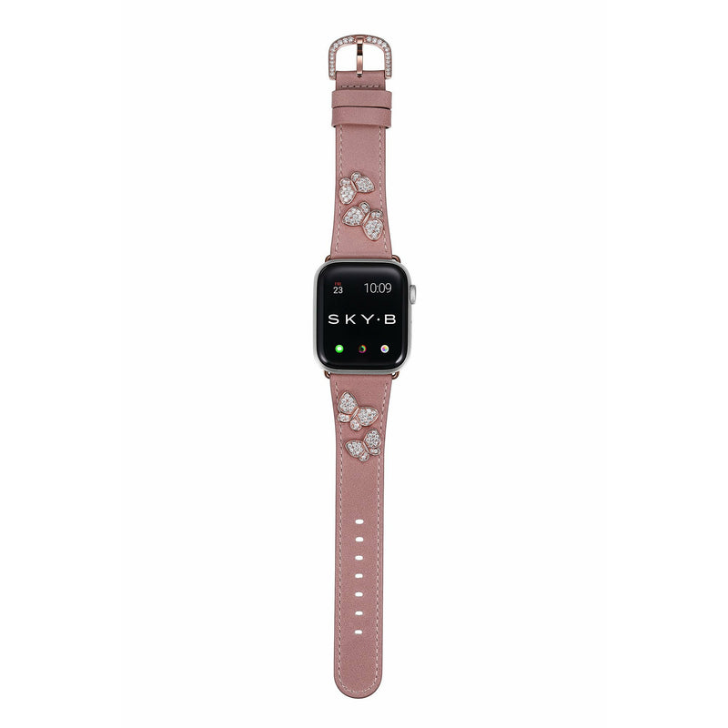 Butterfly Leather Apple Watch Strap - Peach Leather & Rose Gold