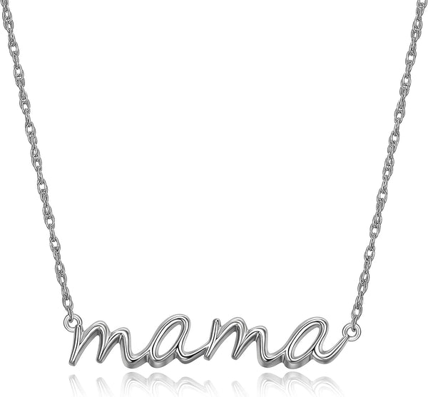 Morgan & Paige Dainty Statement Necklace for Women, Sterling Silver Pendant with Cursive Letters, 16 inch with 2 inch Extender Chain