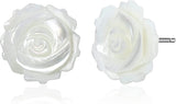 Mother of Pearl Rose Stud Earrings