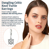 Sterling Silver Oxidized Celtic Knot Leverback Dangle Earrings