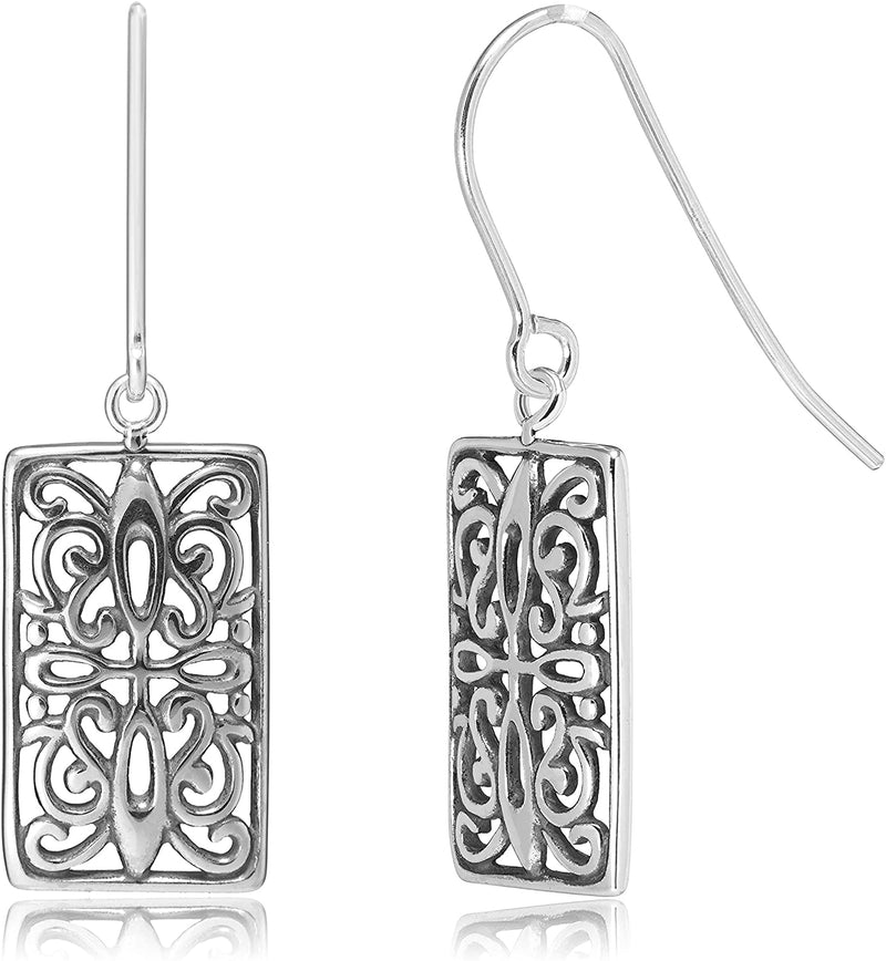 Celtic Rectangle Drop Earrings