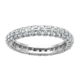 925 Sterling Silver Pavé Set Cubic Zirconia Eternity Band Anniversary Ring - Size 6