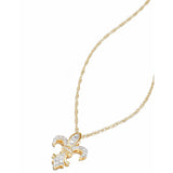 18k Yellow Gold-Plated Sterling Silver Diamond Fleur-de-Lis Pendant Necklace (1/4 cttw, I-J Color, I3 Clarity), 18"