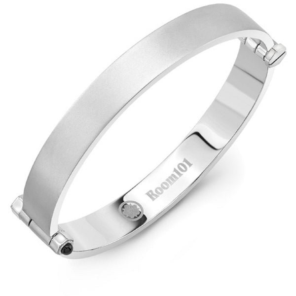 Room101 Stainless Steel 10mm Flat Matte Finish Mens Bangle Bracelet, 8"