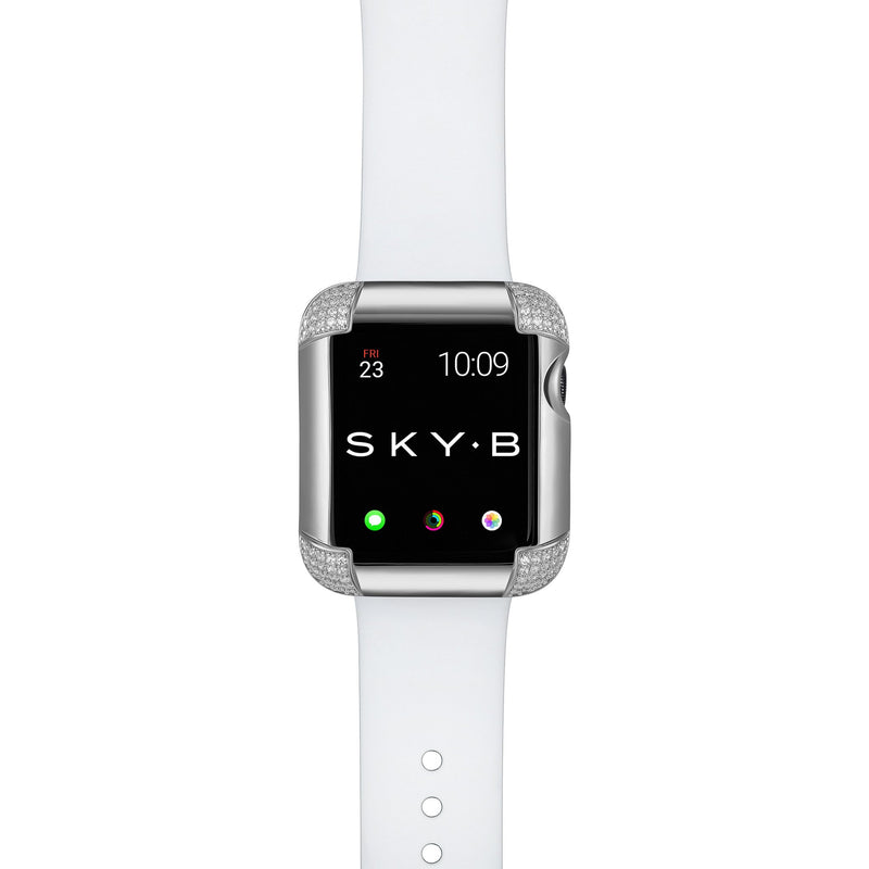 Pavé Corners Apple Watch Case - Silver