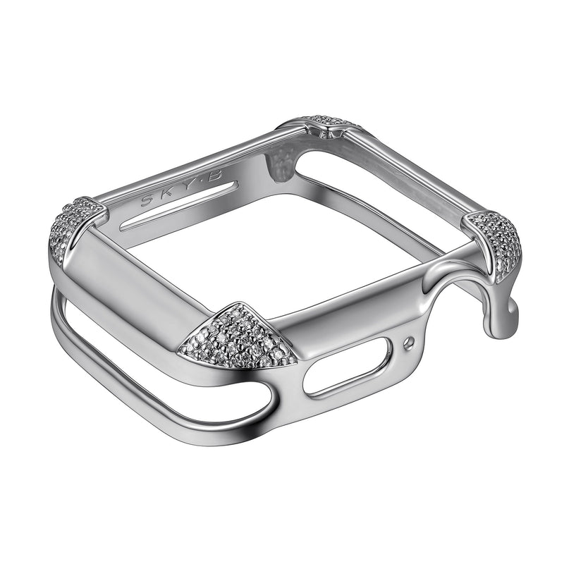 Venice Band Charms & Pavé Corners Apple Watch Case - Silver (Gray Band)