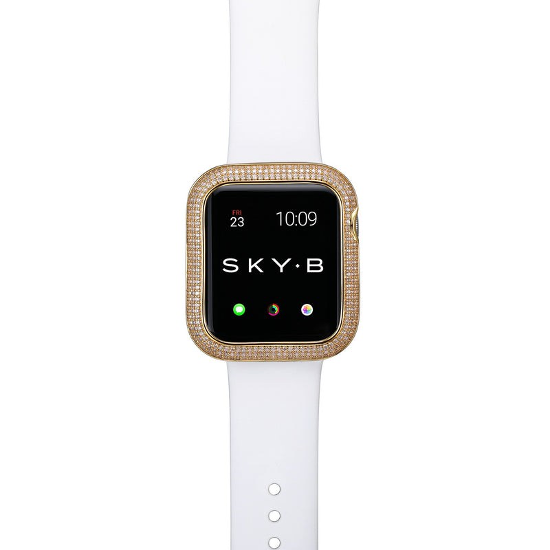 Top View Gold Triple Halo Apple Watch Case